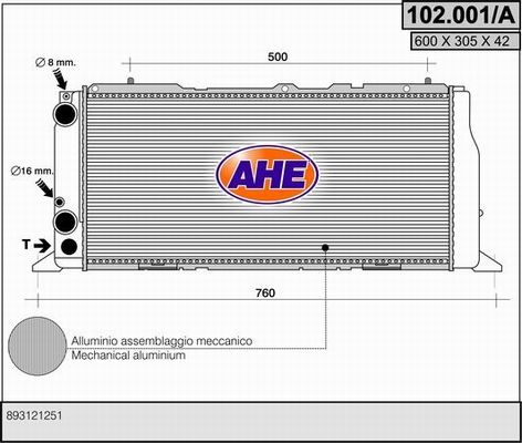 AHE radiatorius, variklio aušinimas 102.001/A