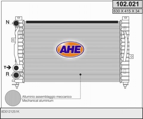 AHE radiatorius, variklio aušinimas 102.021