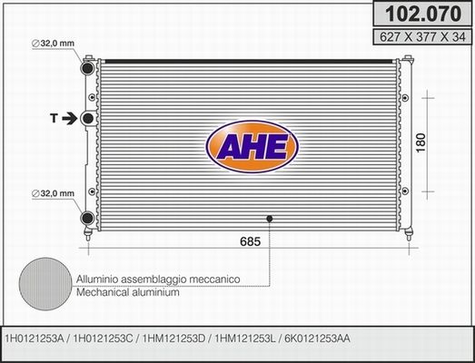 AHE radiatorius, variklio aušinimas 102.070
