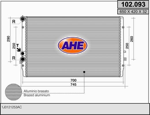 AHE radiatorius, variklio aušinimas 102.093