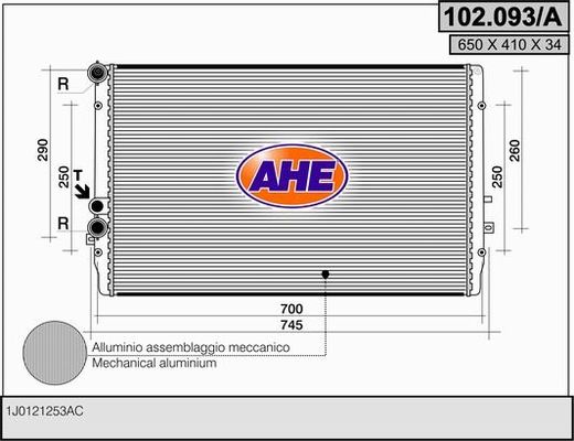AHE radiatorius, variklio aušinimas 102.093/A