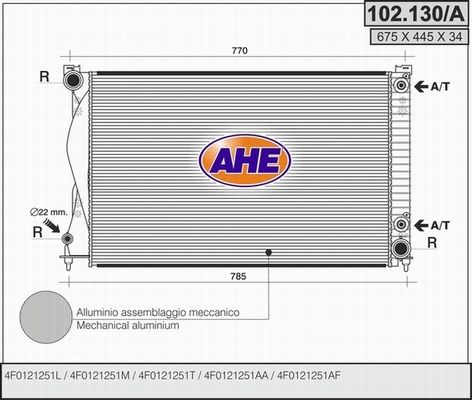 AHE radiatorius, variklio aušinimas 102.130/A