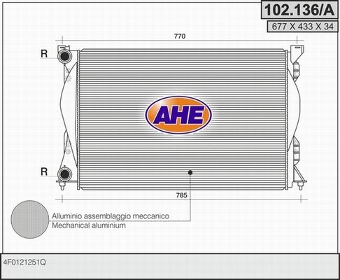 AHE radiatorius, variklio aušinimas 102.136/A