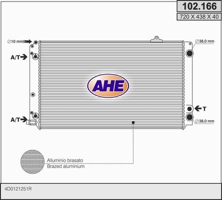 AHE Радиатор, охлаждение двигателя 102.166