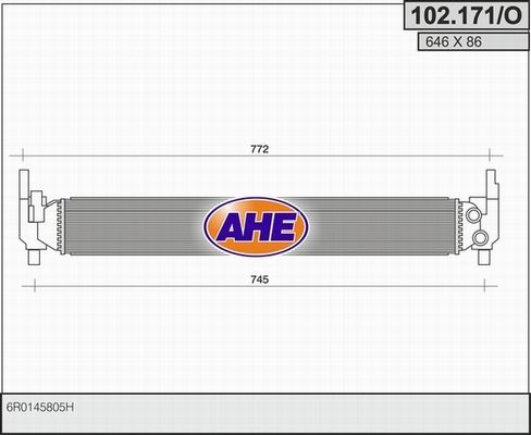 AHE Радиатор, охлаждение двигателя 102.171/O