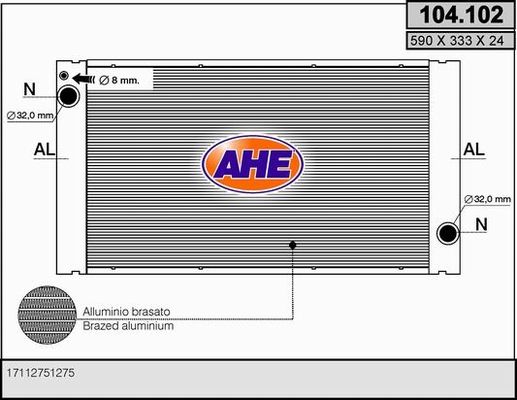 AHE radiatorius, variklio aušinimas 104.102