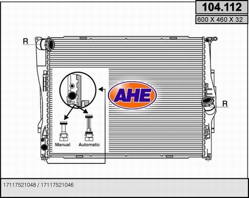 AHE radiatorius, variklio aušinimas 104.112