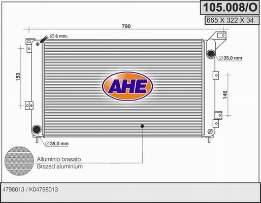 AHE radiatorius, variklio aušinimas 105.008/O