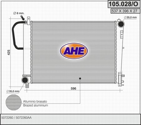 AHE radiatorius, variklio aušinimas 105.028/O