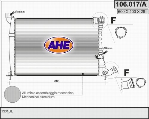 AHE radiatorius, variklio aušinimas 106.017/A