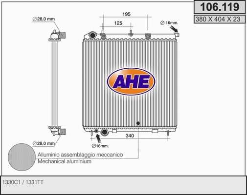 AHE radiatorius, variklio aušinimas 106.119