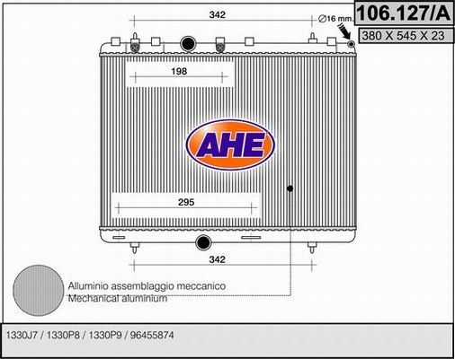 AHE radiatorius, variklio aušinimas 106.127/A