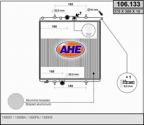 AHE radiatorius, variklio aušinimas 106.133