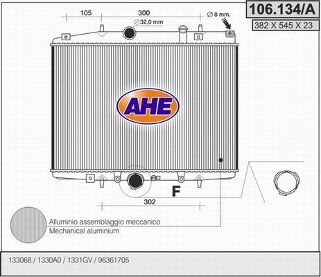 AHE radiatorius, variklio aušinimas 106.134/A