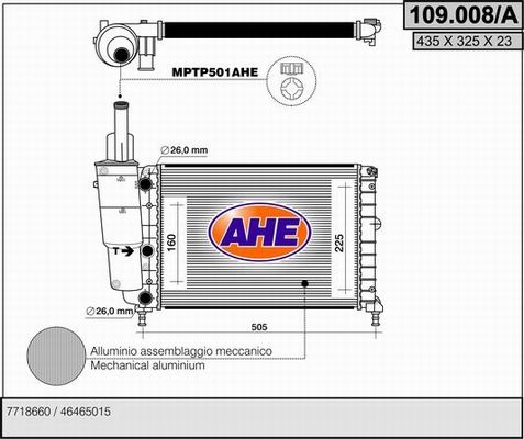 AHE radiatorius, variklio aušinimas 109.008/A