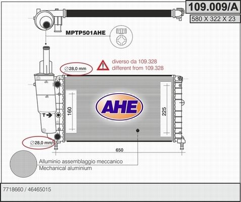 AHE radiatorius, variklio aušinimas 109.009/A
