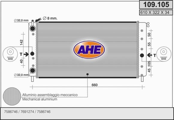 AHE radiatorius, variklio aušinimas 109.105