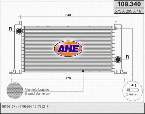 AHE radiatorius, variklio aušinimas 109.340