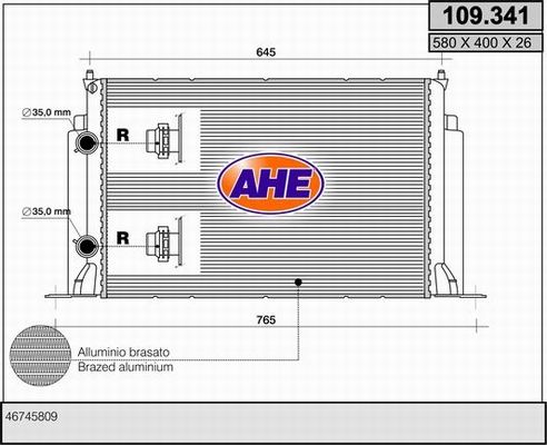 AHE radiatorius, variklio aušinimas 109.341