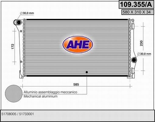 AHE radiatorius, variklio aušinimas 109.355/A