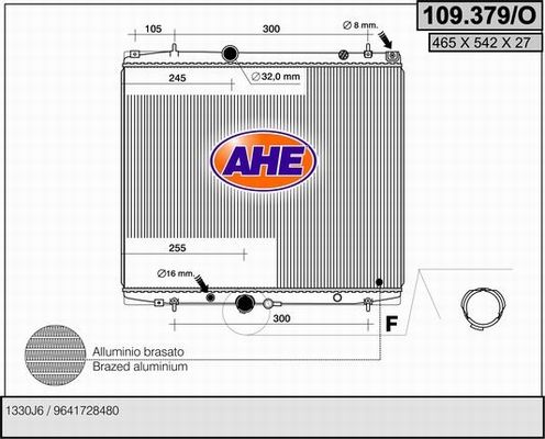 AHE Радиатор, охлаждение двигателя 109.379/O