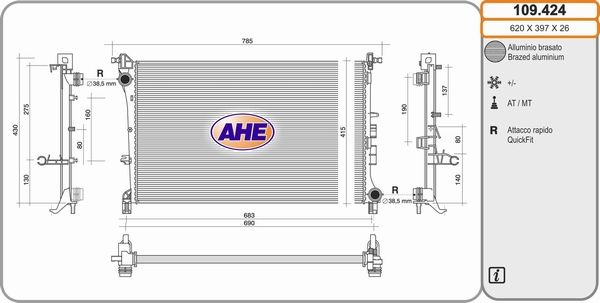 AHE radiatorius, variklio aušinimas 109.424