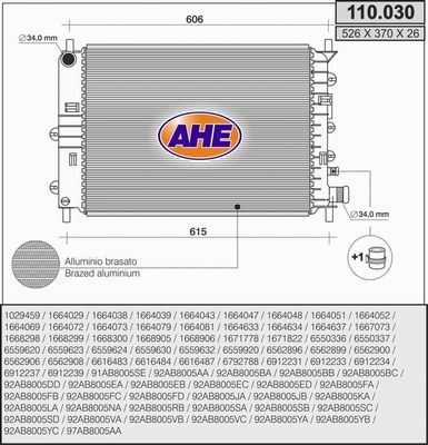 AHE radiatorius, variklio aušinimas 110.030