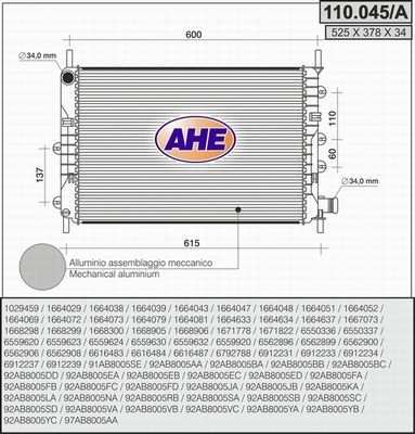 AHE radiatorius, variklio aušinimas 110.045/A