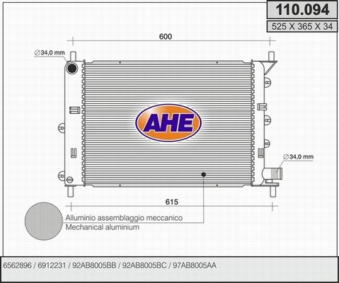 AHE radiatorius, variklio aušinimas 110.094