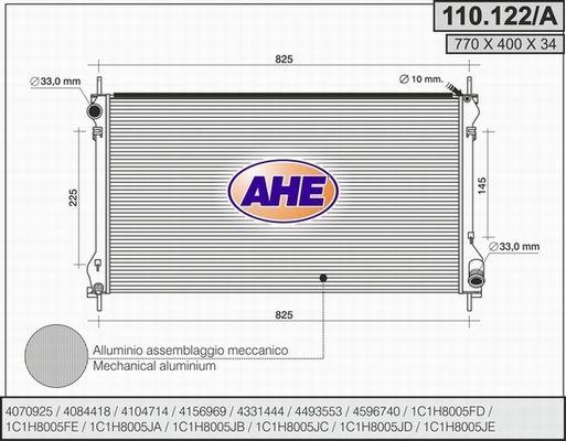 AHE radiatorius, variklio aušinimas 110.122/A