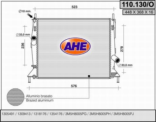 AHE radiatorius, variklio aušinimas 110.130/O