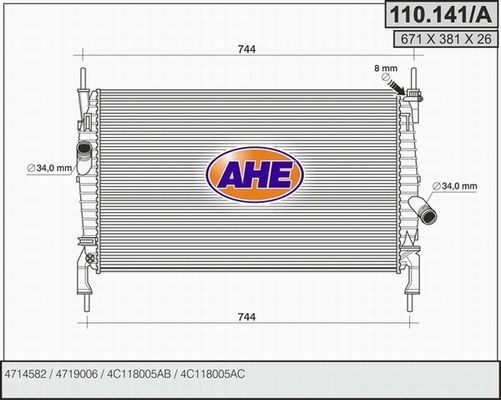 AHE radiatorius, variklio aušinimas 110.141/A