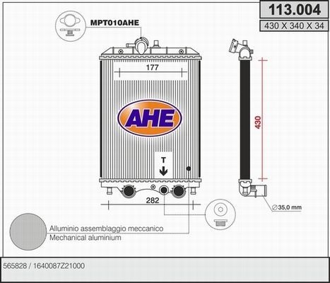 AHE radiatorius, variklio aušinimas 113.004