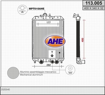 AHE radiatorius, variklio aušinimas 113.005