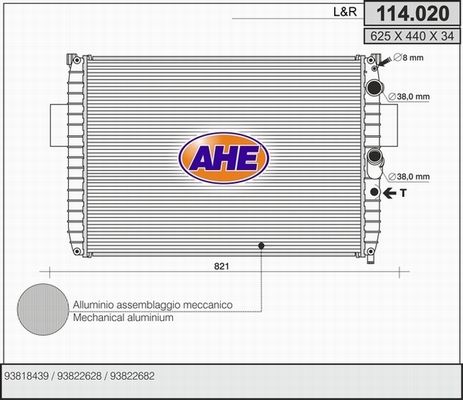 AHE radiatorius, variklio aušinimas 114.020