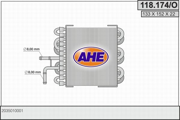 AHE Радиатор, охлаждение двигателя 118.174/O
