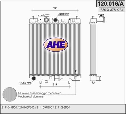 AHE radiatorius, variklio aušinimas 120.016/A