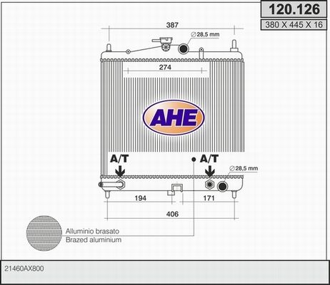 AHE radiatorius, variklio aušinimas 120.126