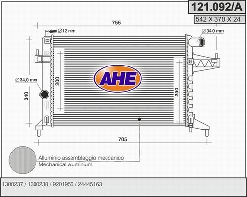 AHE radiatorius, variklio aušinimas 121.092/A