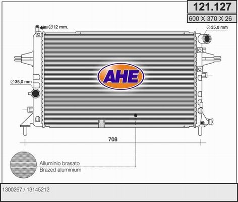 AHE Радиатор, охлаждение двигателя 121.127