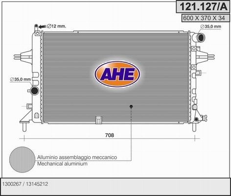 AHE Радиатор, охлаждение двигателя 121.127/A