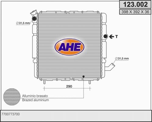 AHE radiatorius, variklio aušinimas 123.002