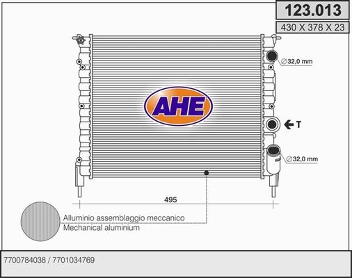 AHE radiatorius, variklio aušinimas 123.013