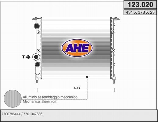 AHE radiatorius, variklio aušinimas 123.020