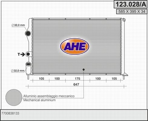 AHE radiatorius, variklio aušinimas 123.028/A