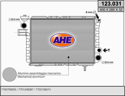AHE radiatorius, variklio aušinimas 123.031