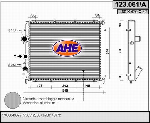 AHE radiatorius, variklio aušinimas 123.061/A