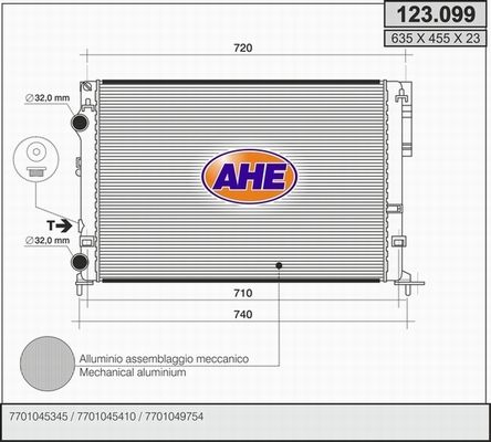 AHE radiatorius, variklio aušinimas 123.099