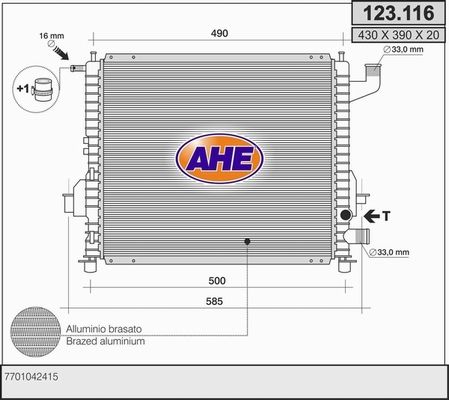 AHE radiatorius, variklio aušinimas 123.116