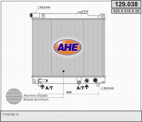 AHE radiatorius, variklio aušinimas 129.038